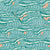 Stormy waves - teal salmon fabric Image