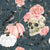 October Moon Gothic Halloween Pumpkin Floral on Blue Image