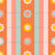 Retro pink, orange and mint green 70s style flowers and stripes Image