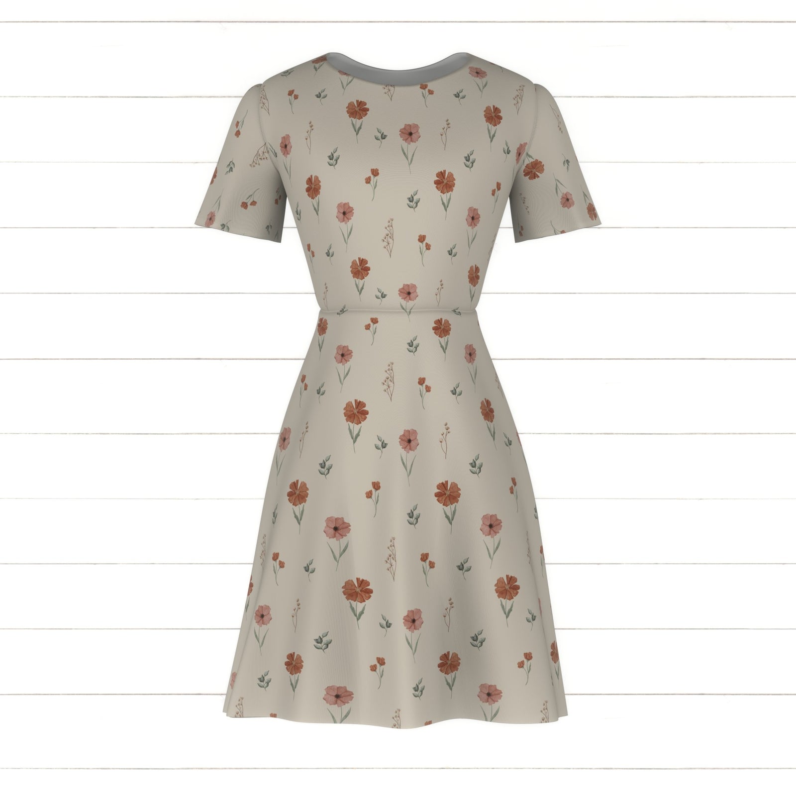Watercolor Scattered Wildflowers in Cream, Ghostly Florals by JuneyB Design