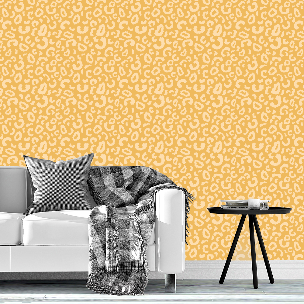 Large Print Honeycomb light on dark Leopard wallpaper.