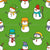 Colorful Snowmen on Green Image