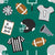 Football Gear Black and White On Green Image