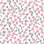 Tossed Pink Flowers and Leaves on White, Aegean Summer by Stephanie Fiona Design Image