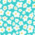 Wonky Daisies Ditsy Pattern White flowers with yellow centers on turquoise background Wonky Daisies Collection Whimsical hand drawn asymmetrical flowers Image