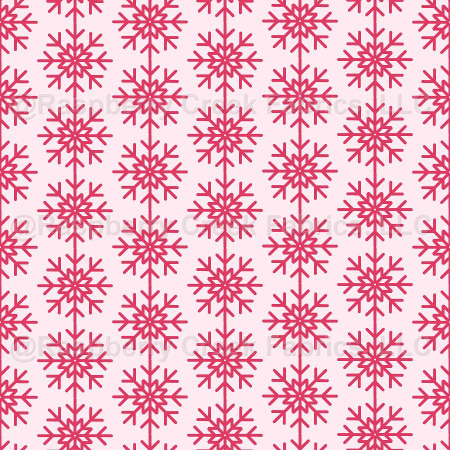 Pink Winter Wonderland - Dark Pink Snowflakes on Light Pink - Sugarplum Dreams - Dawn K Designs