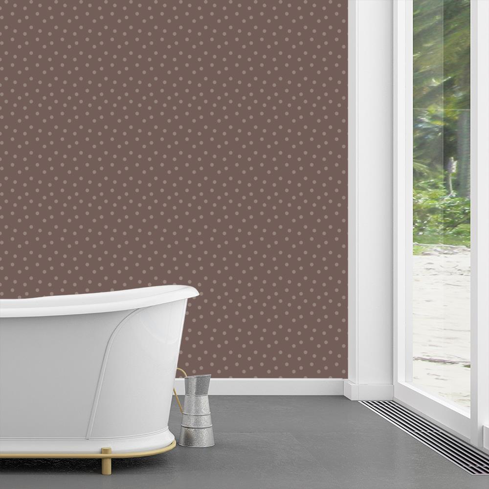 Modern Polka Dots on Coffee Brown