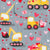 Valentine Construction Trucks Hearts on gray Image