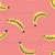 Graphic bananas on pink background - yellow tropical fruits Image