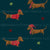 Dachshund through the snow (on midnight blue - part of the festive friends collection) Image