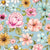 Penelope Watercolor Flowers on Blue Image
