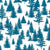 Pine Tree Forest Peacock Blue on White Image