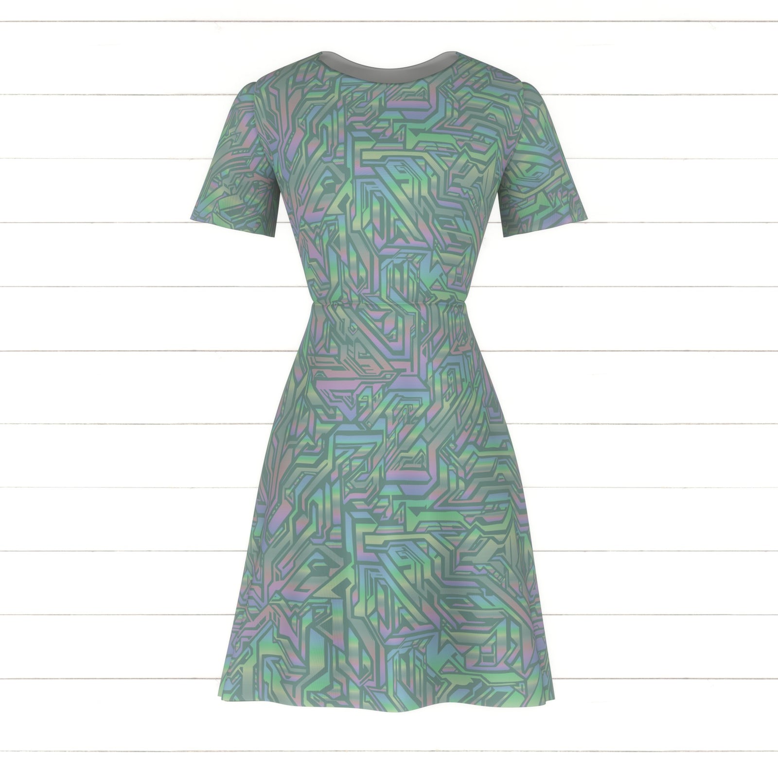 crystal maze - modern abstract hologram rainbow shapes on pistachio green