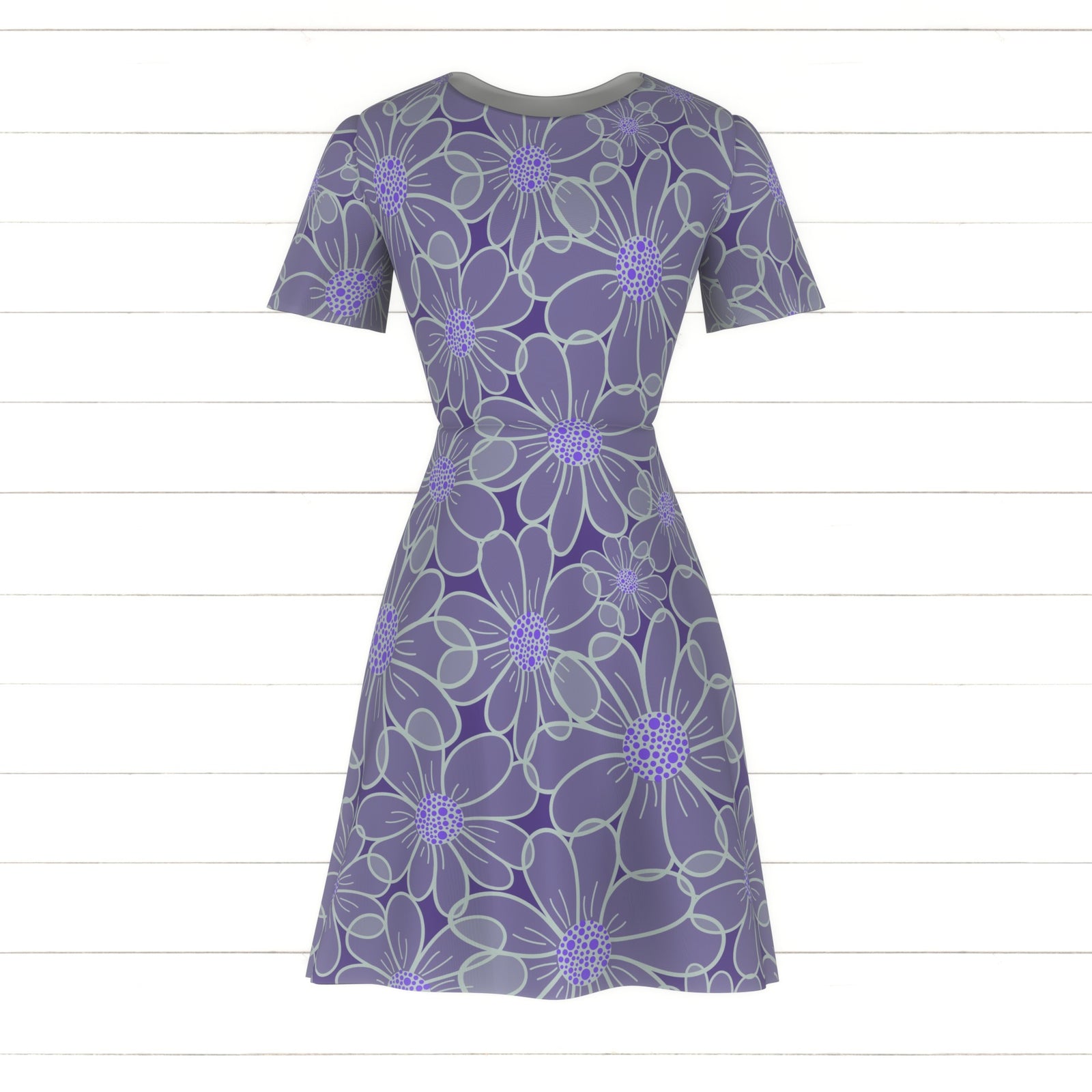 Goodnight Irene, Gauzy Daisies on Purple with Lilac and Lavender