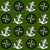 Naval Pattern, Anchors and Compasses, Navy Green Background Image