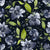Jardin Calme - Green and Gray Watercolor Floral on Midnight Gray-Large Image