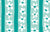 Hand Drawn Flowers Stripes Light Seafoam Blue Green, Dark Seafoam Blue Green and White Image