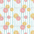 Summer Citrus Slices on Aqua Stripes, Flamingo Summer by JuneyB Design Image