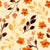 Autumn Leaves - Fall leaves and flower buds in autumn colors on an autumn yellow background Image