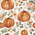 Watercolor Boho Pumpkin Floral on Textured Cream Image