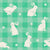 Bunnies Beige and Mint Teal Gingham Spring Bunny Cute Rabbits Flowers Image