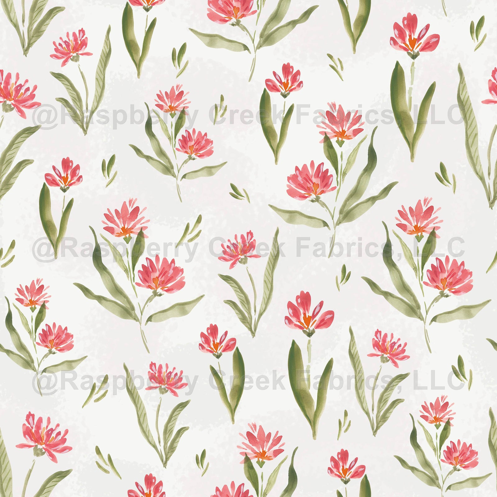 Happy Flowers Pink wallpaper design by Lisee Ree | Happy painted watercolor flowers dance across the painted background.