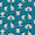Baby Penguin Party on Deep Teal with White Polka Dots Image