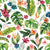 Tropical Jungle Foliage Floral on White Image