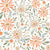 Hand Painted Watercolor Daisy Floral in Peach and Sage Image