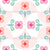 Cute Geometric Scallop Daisies Light Blush Pink Blue Green and White Wallpaper Image