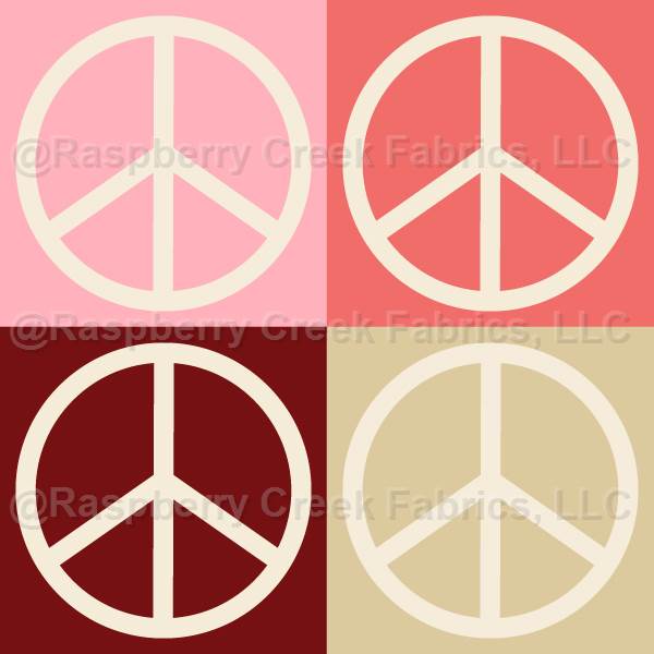 Peace symbols - Raspberry Creek Fabrics