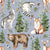 Woodland Critters by MirabellePrint / Sky Linen Textured Background Image