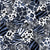 Patchwork style animal prints. Navy blue indigo Image