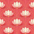 Cream Pink and Coral Red Lotus Art Deco Flowers Yellow Scallop Dots Image