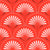 Pink and Christmas Red Blooming Petals Art Deco Florals Scallop Dots Wallpaper Image