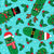 Christmas Pickles Santa Claus Reindeer Snowman Elf in Blue Image