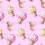 Painterly Ice Cream Cones in yellow, pink and Peach on a purple pink background Image