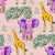 Elephants Giraffes Safari Savannah Animals Light Pink Background Image