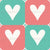 Heart Gingham Coral and Teal | Heart Checker Board | Monster Love Image