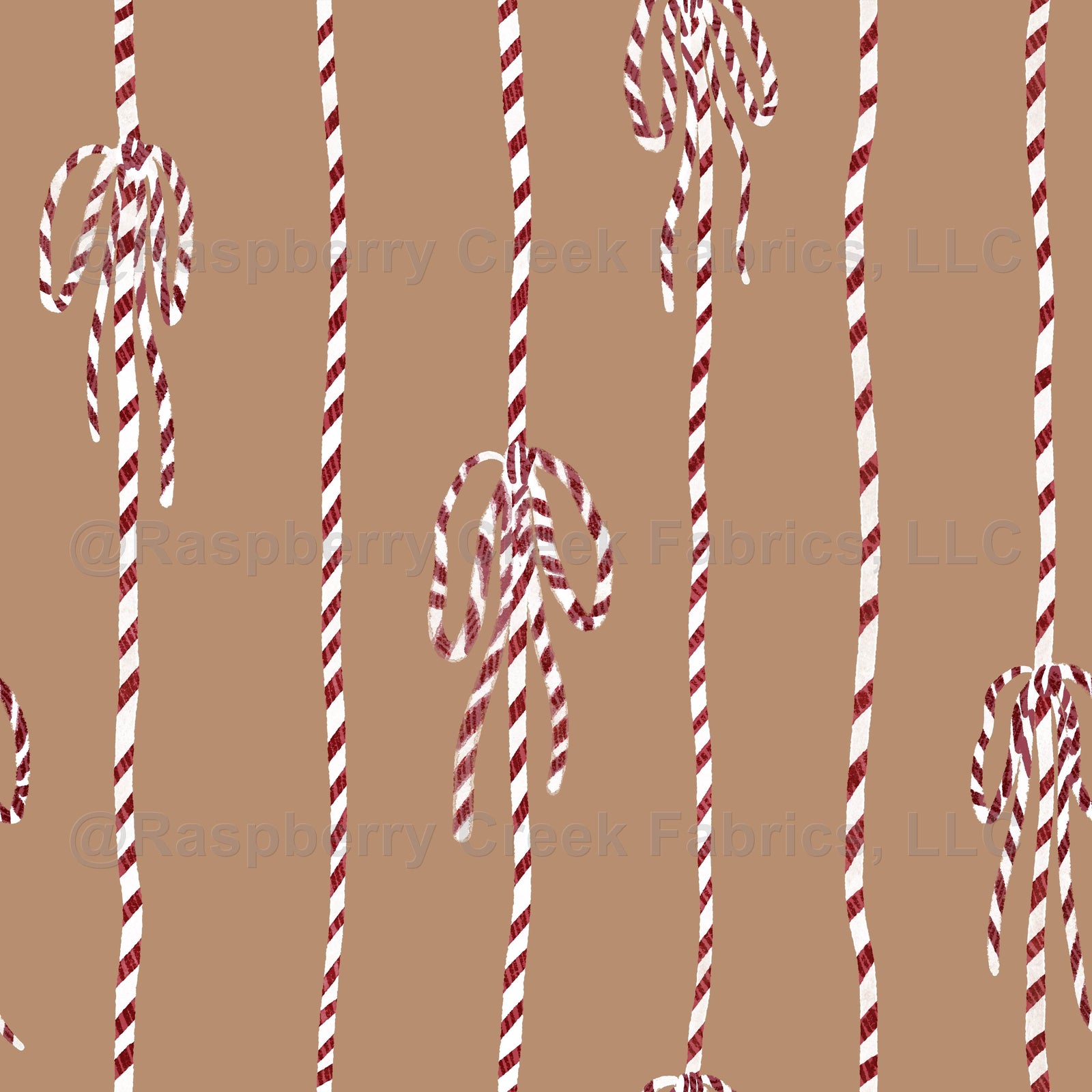 Bakers Twine Bow Stripe on Gingerbread Brown