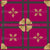 Double cross windowpane diamond flower and foulard checks – diamond casino collection – burgundy red gold black – big fabric projects, cheater quilts, eyecatcher, high contrast, dining room, kitchen, bathroom Image