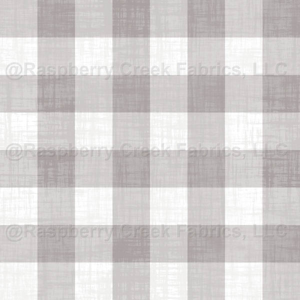 Faux Linen PRINTED Textured Gingham Grey - Raspberry Creek Fabrics