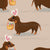 Easterweenie Wiener dog with easter basket on a neutral beige background - easter egg sausage dog Image