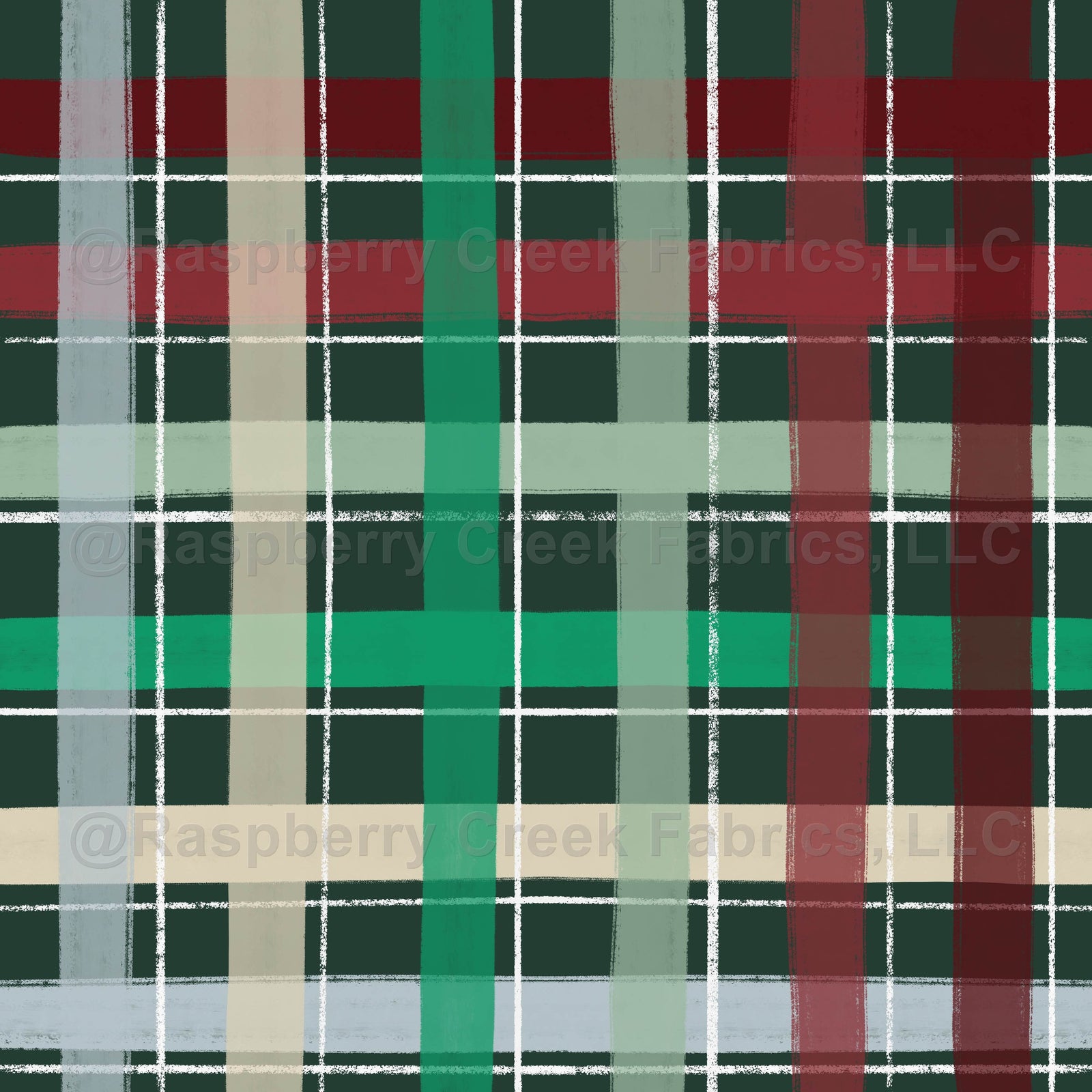Holiday Gingham Plaid in Multi on Green