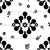 Retro Floral Pearl Drop Diamond Black and White Image