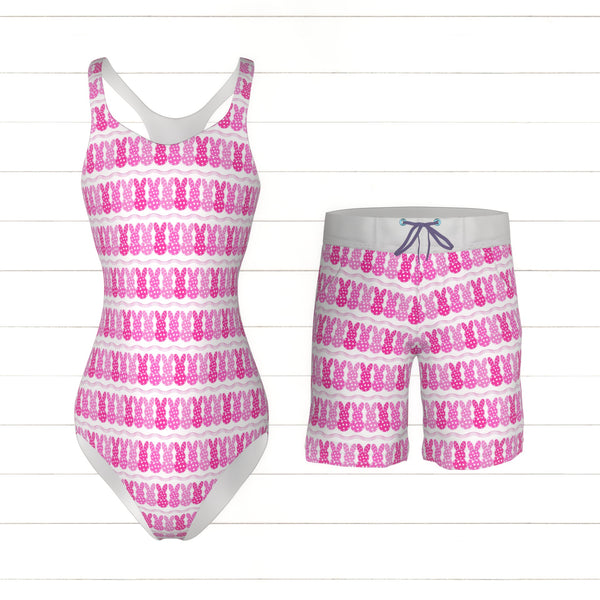 Pickleball Rabbit Pink - Raspberry Creek Fabrics