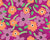 Tossed dark mauve and apricot-orange floral bloom against purplish-pink background Image