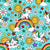 Unicorns Sunshine and Rainbows in Aqua Blue Image