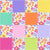 Bright Floral Multicolor Stitched Checkered Patchwork on White Image