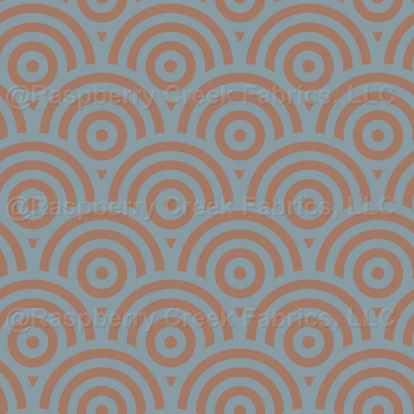 Pattern Mousse Blue Mocha Mousse Blue Gray Scalloped Circles - Pantone Color of the Year 2 ...